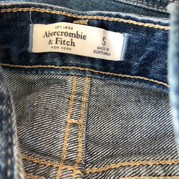 NEW Abercrombie & Fitch Allie Boyfriend Overalls Denim Soft Jeans Small SIZE 2 4 - Picture 15 of 16